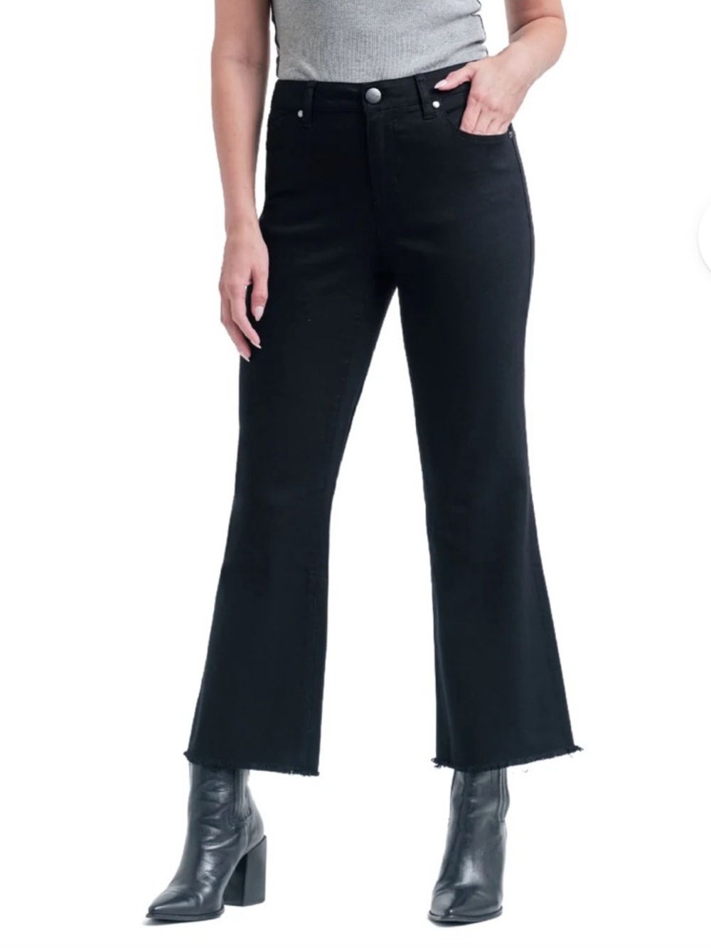 1822 Denim Wide Leg Raw Hem Jeans Size 4